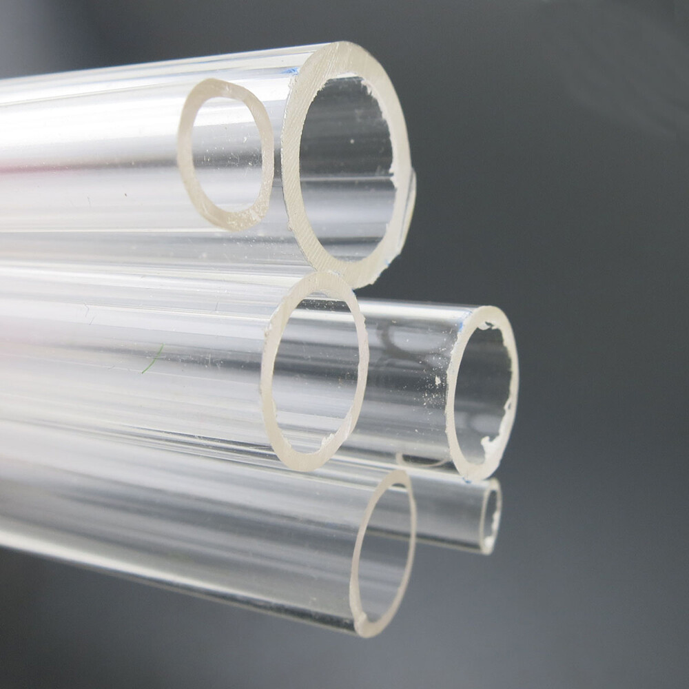 Clear Round Tube Perspex Hollow Plastic Pipe Candle Gloss Transparent OD 8-20mm