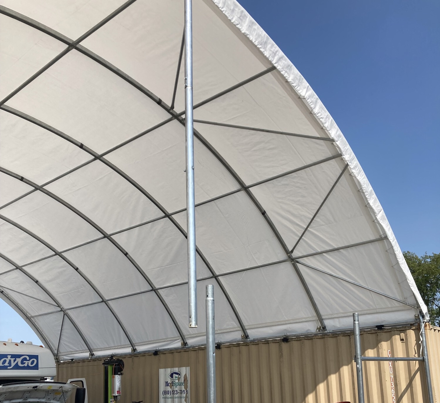 20’x20’x6.6′ 15oz PVC Canvas Fabric Building Shipping Container Canopy Shelter