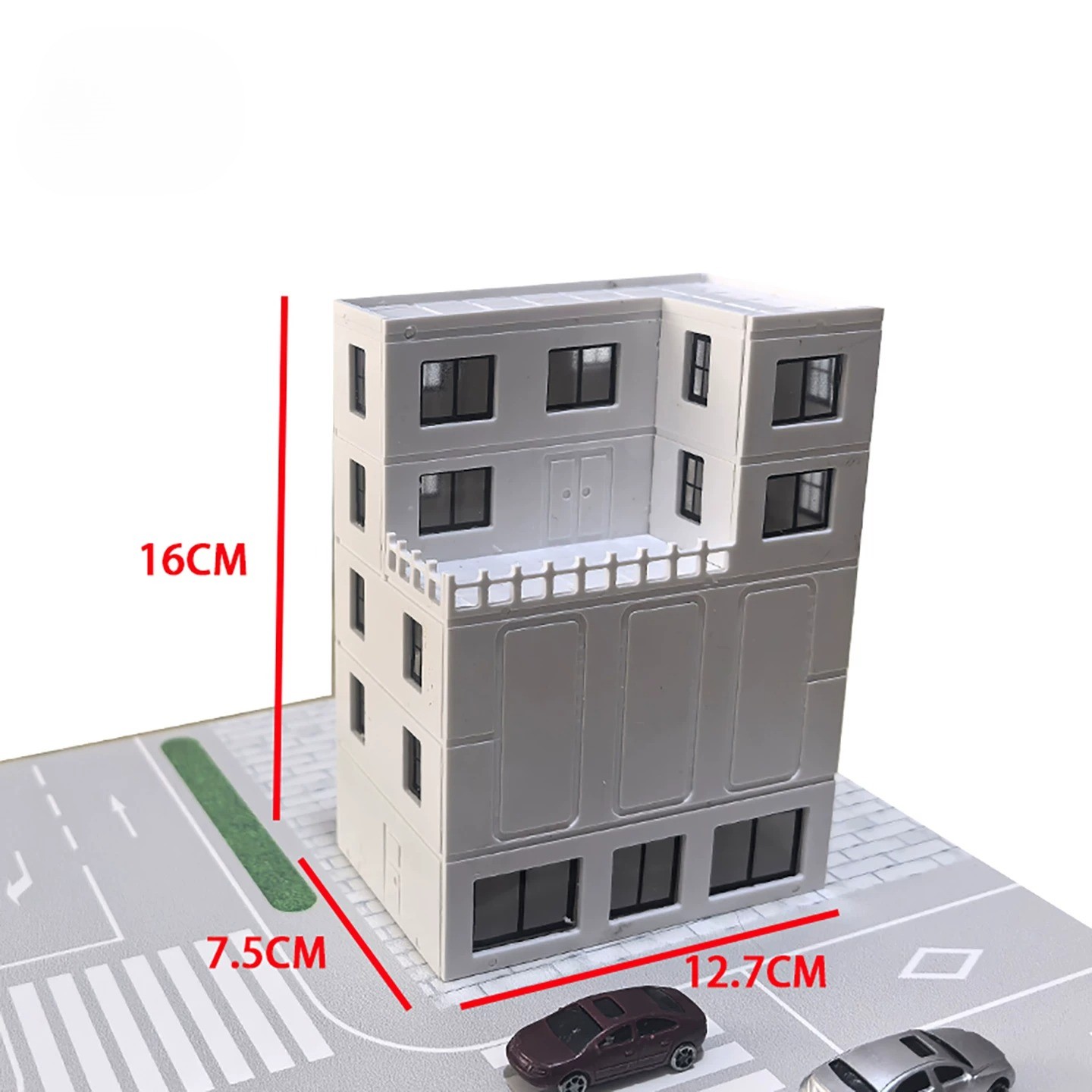 1/100 Diorama Road Street School Community Miniature Buildings Model Ornaments