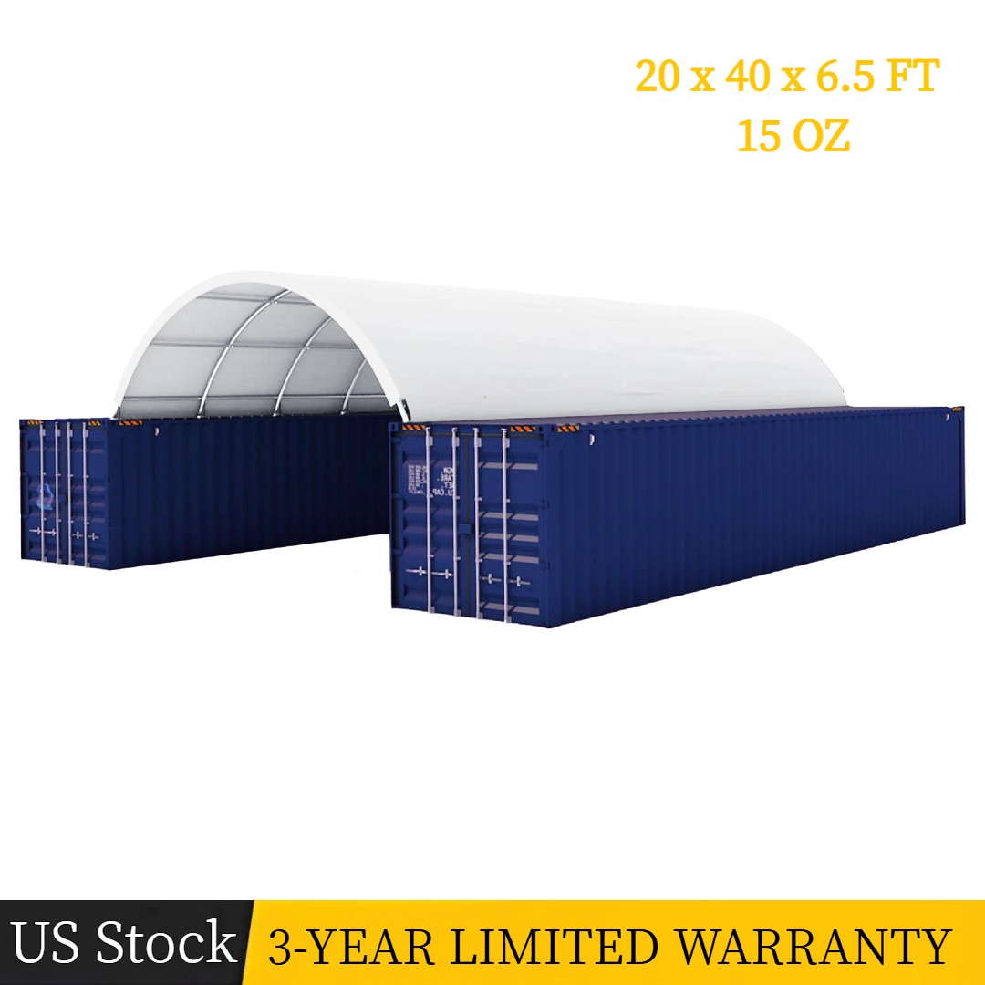 20’x40’x6.5′ PVC Canvas Fabric Building Shipping Container Canopy Shelter 15 oz