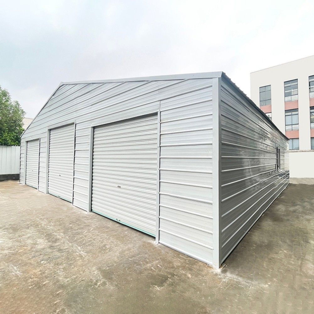39×39 Metal Barn Heavy-Duty Steel Building w/ 3 Rolling Doors Garage Shed