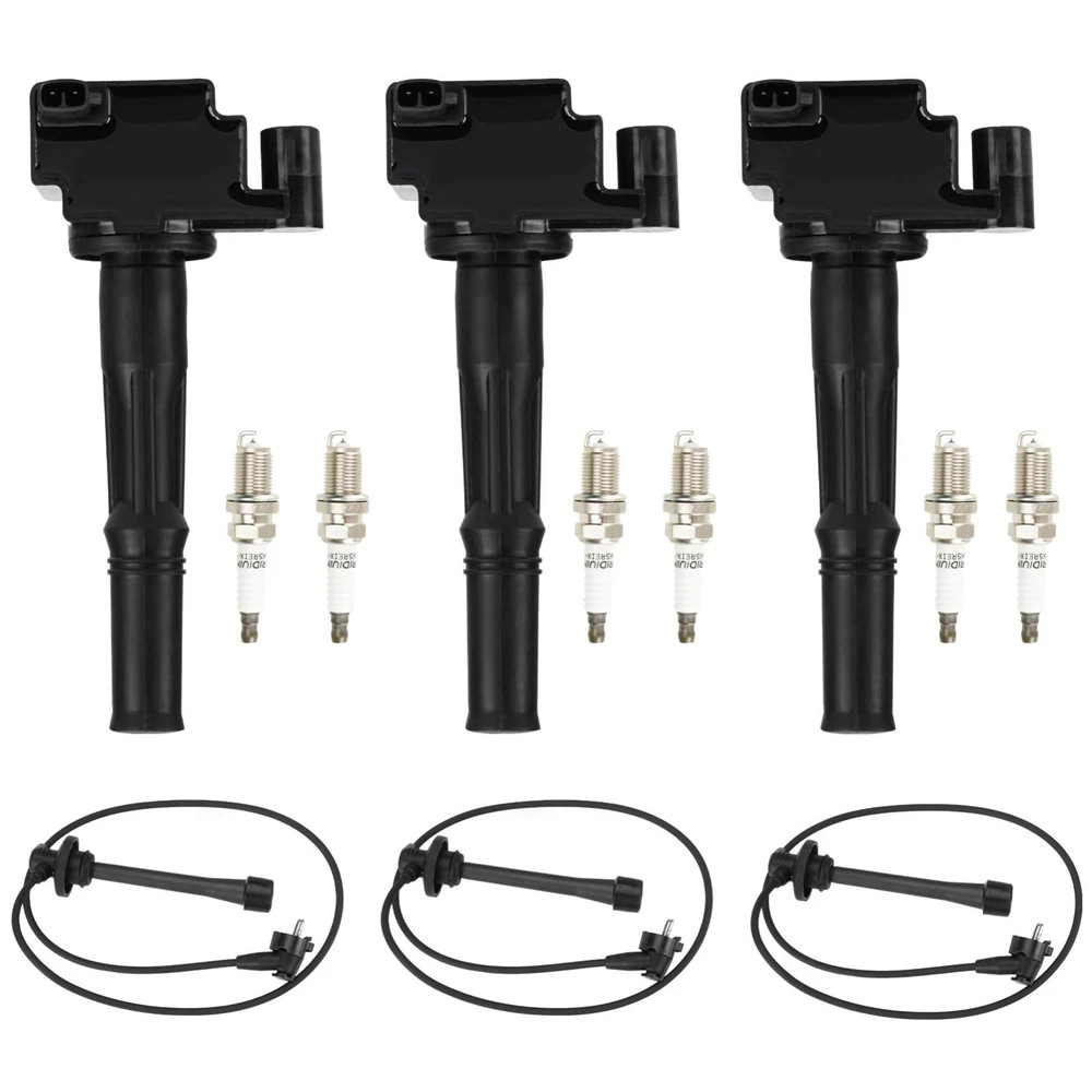 Ignition Coil Pack + Iridium Spark Plugs w/Ignition Wire for 1996-2002 Toyota…