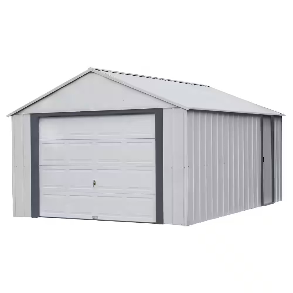 Murry Hill 12 Ft. W X 17 Ft. D 2-Tone Gray Steel Garage and Storage Building wit