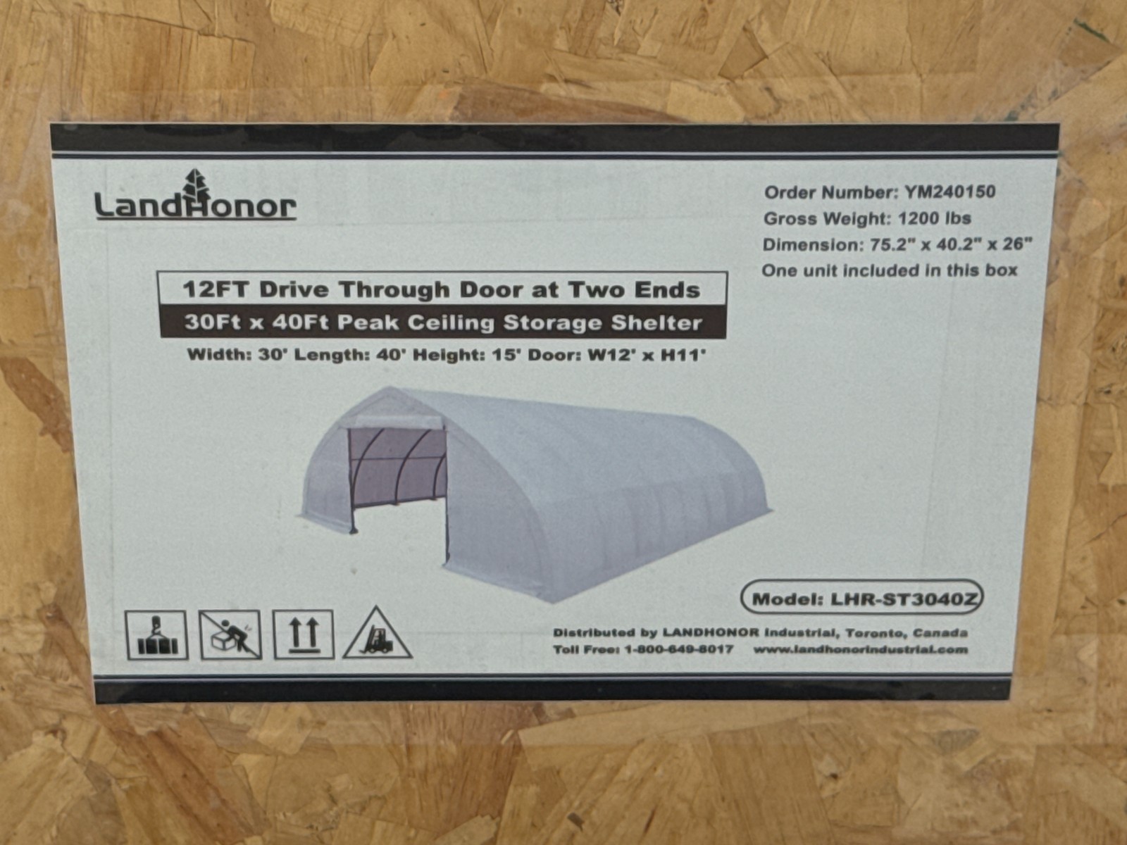 30x40x15 11 oz PE Fabric Canvas Storage Shelter Building 12′ Doors