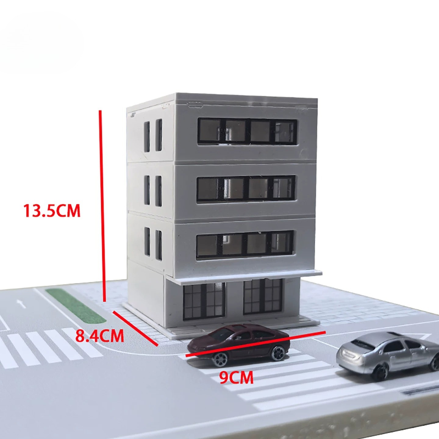 1/100 Diorama Road Street School Community Miniature Buildings Model Ornaments
