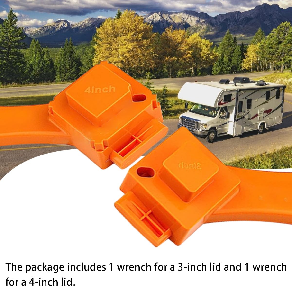 AUCELI 2PCS RV Sewer Hose Wrench, Fits Most 3 Inch and 4 4*1.7*0.3in, Orange