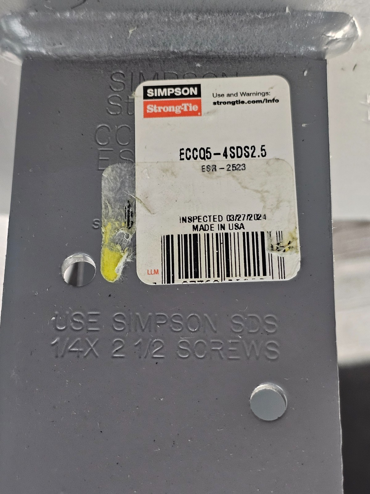 Simpson Strong-Tie ECCQ5-4SDS2.5 End Column Cap 5-1/8″ Beam 4x Post w/SDS Screws