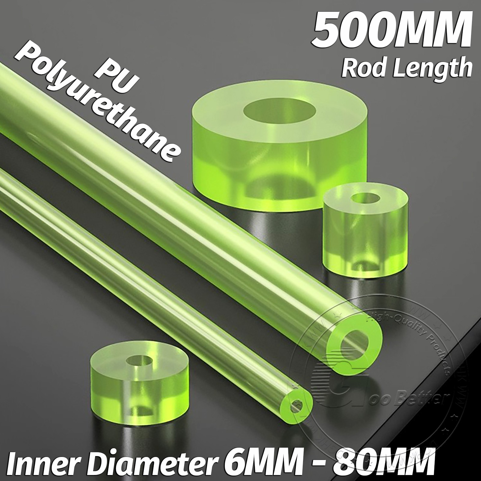 PU Polyurethane Hollow Round Rod Bar Stick Length 500mm Elastic Shock Absorber