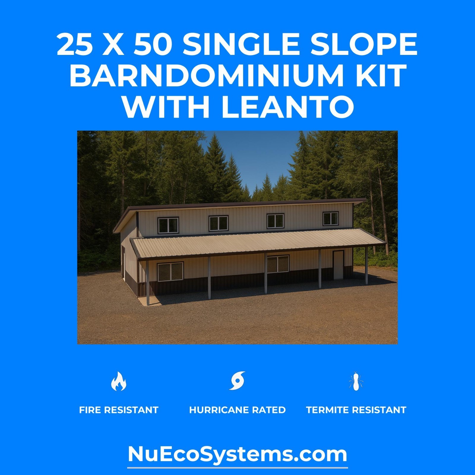 Brand New Kit Design It’s Our 30 x 35 Modern Single Slope Barndominium or Cabin
