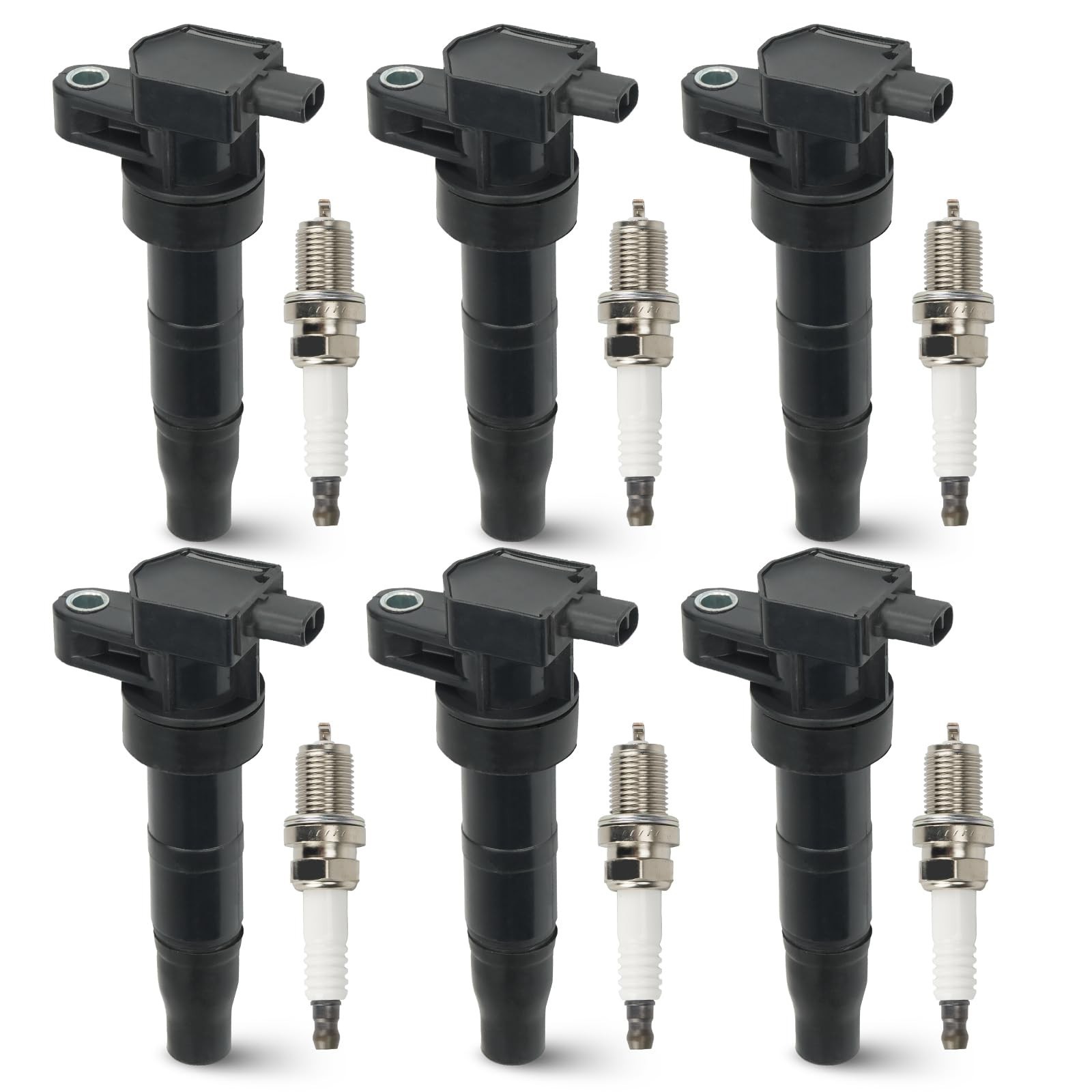 6PCS Ignition Coil Pack with 6PCS Iridium Spark Plug Compatible with Hyundai …