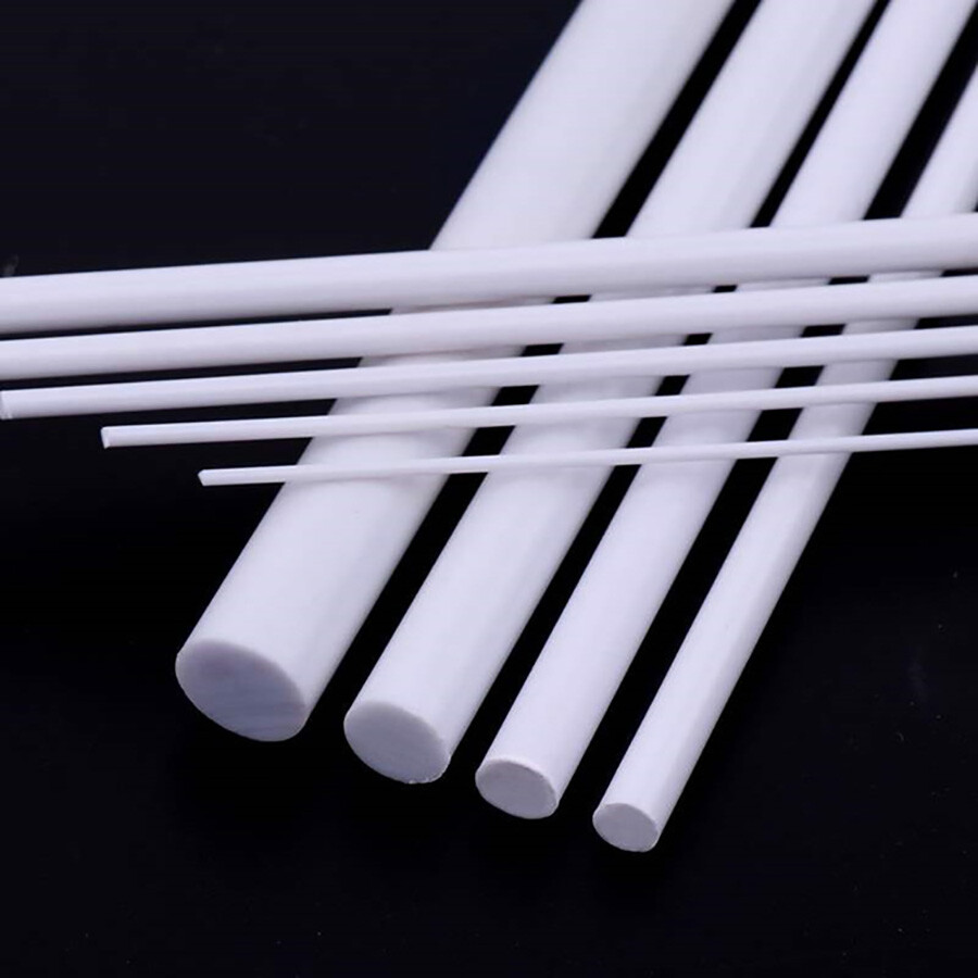ABS Round Bar Dia 1/2/3/4/5/6mm Styrene Plastic Strips Rod Plasticard 250mm Long