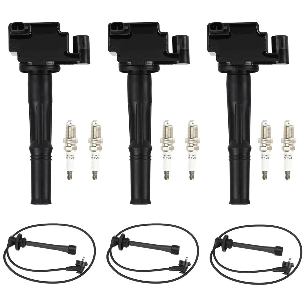 Ignition Coil Pack + Iridium Spark Plugs w/Ignition Wire for 1996-2002 Toyota…