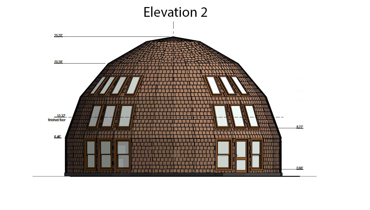 MOON HOUSE 40’ DIAM DOME FRAMING KIT 1710 sq.ft WOOD PREFAB DIY HOME DIY PREFAB