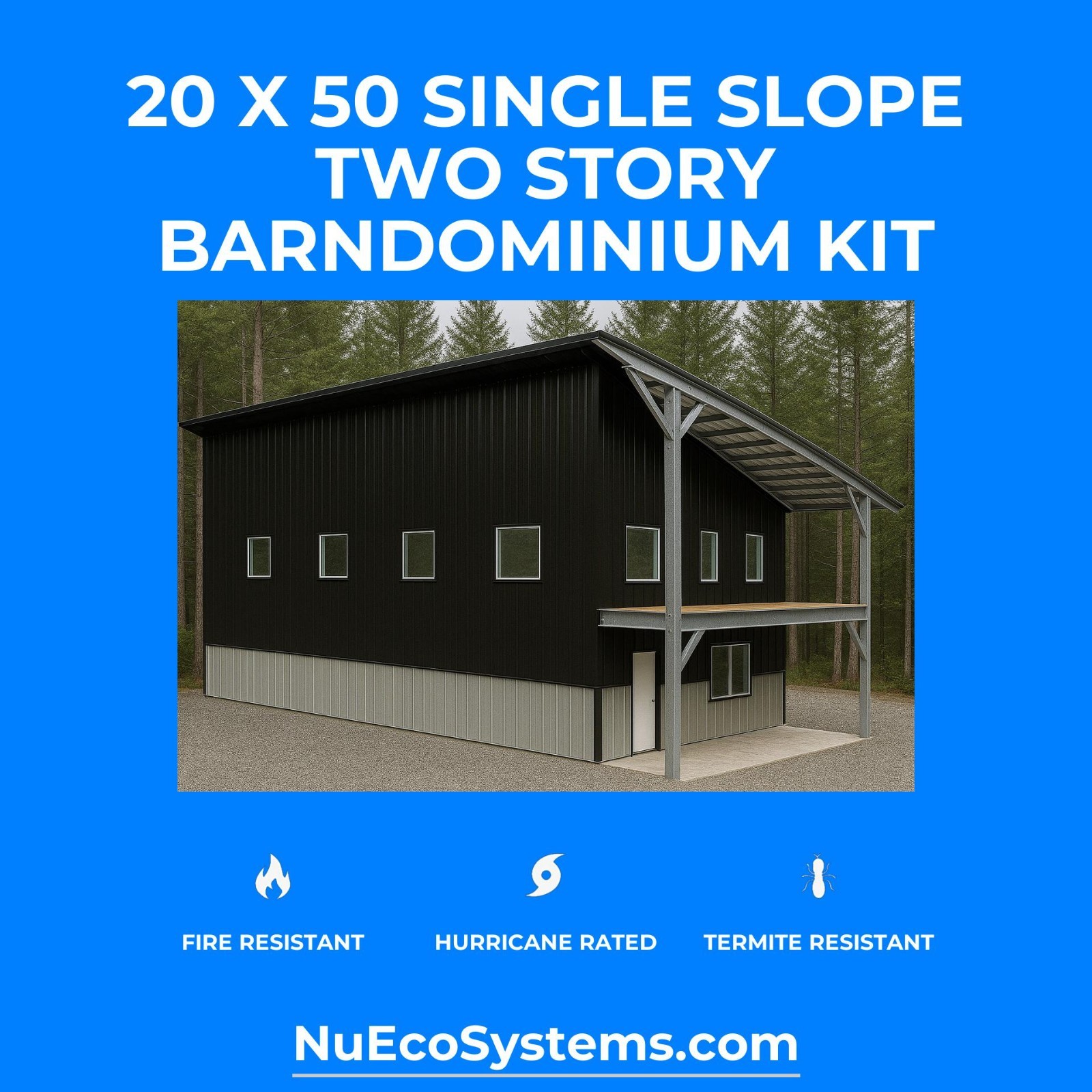 ADU KIT 24′ x 24′ Tall Lightweight Galvanized Steel Garage and Apartment Kit