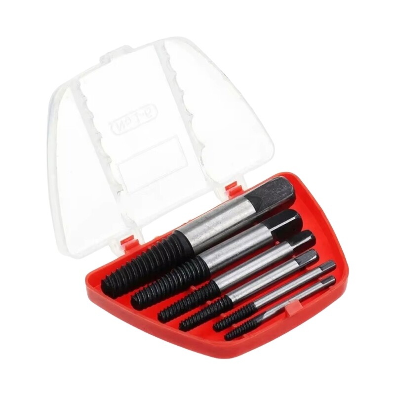 5/6Pcs Screw Extractor Center Drill Bit Guide Set Broken Damaged Remover