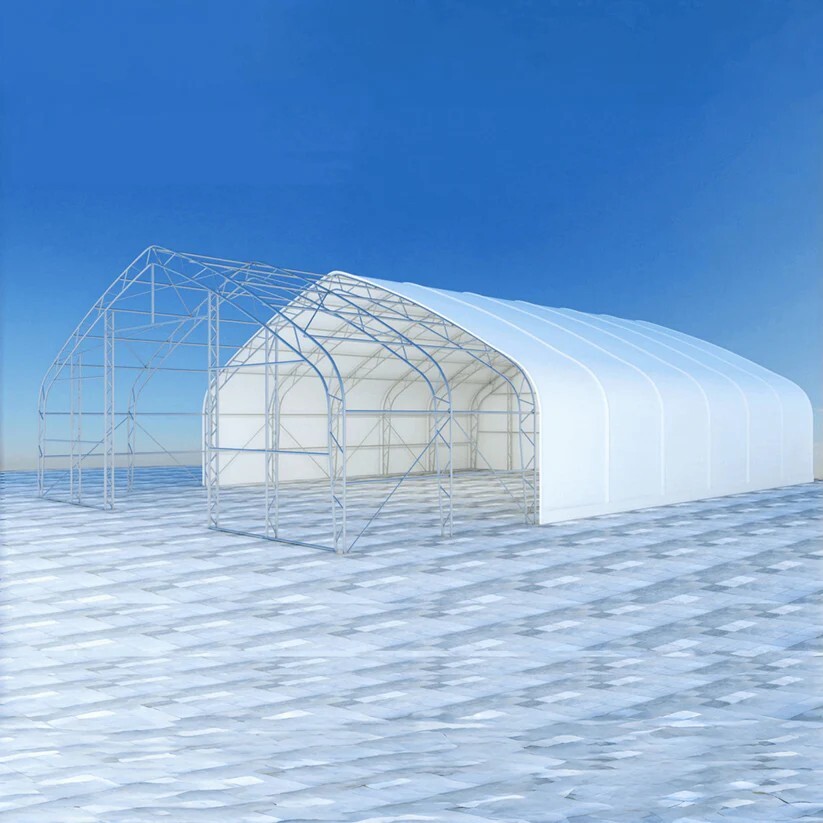 W40’xL64’xH23′ Portable Double Truss Storage Shelter 22OZ PVC Canvas Shelter