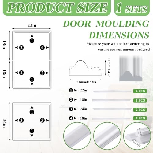 Colingmill Door Moulding Trim Kit 3D Wainscoting Panels