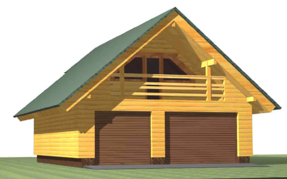 LOG GARAGE KIT #LH_BG-117 ECO WOOD PREFAB DIY BUILDING CABIN HOME MODULAR