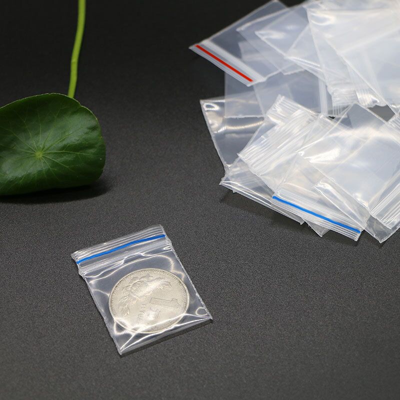100Pcs PE Plastic Packaging Bag Ziplock Bag Pill Packaging Bag 2×3/2.5×3/3.5x5cm