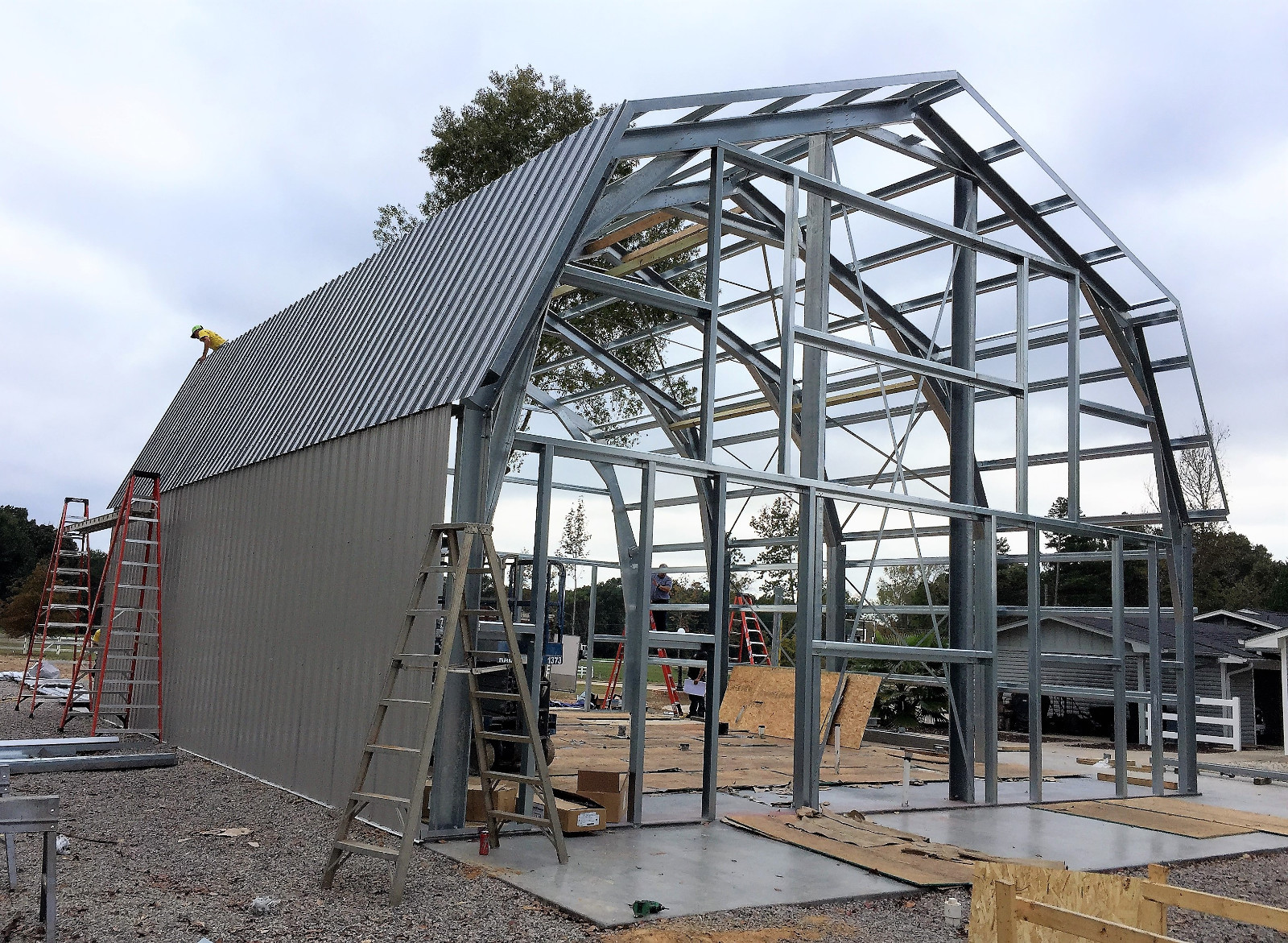 GAMBREL GARAGE SHOP HOME STEEL BUILDING 2nd FLOOR -All METAL
