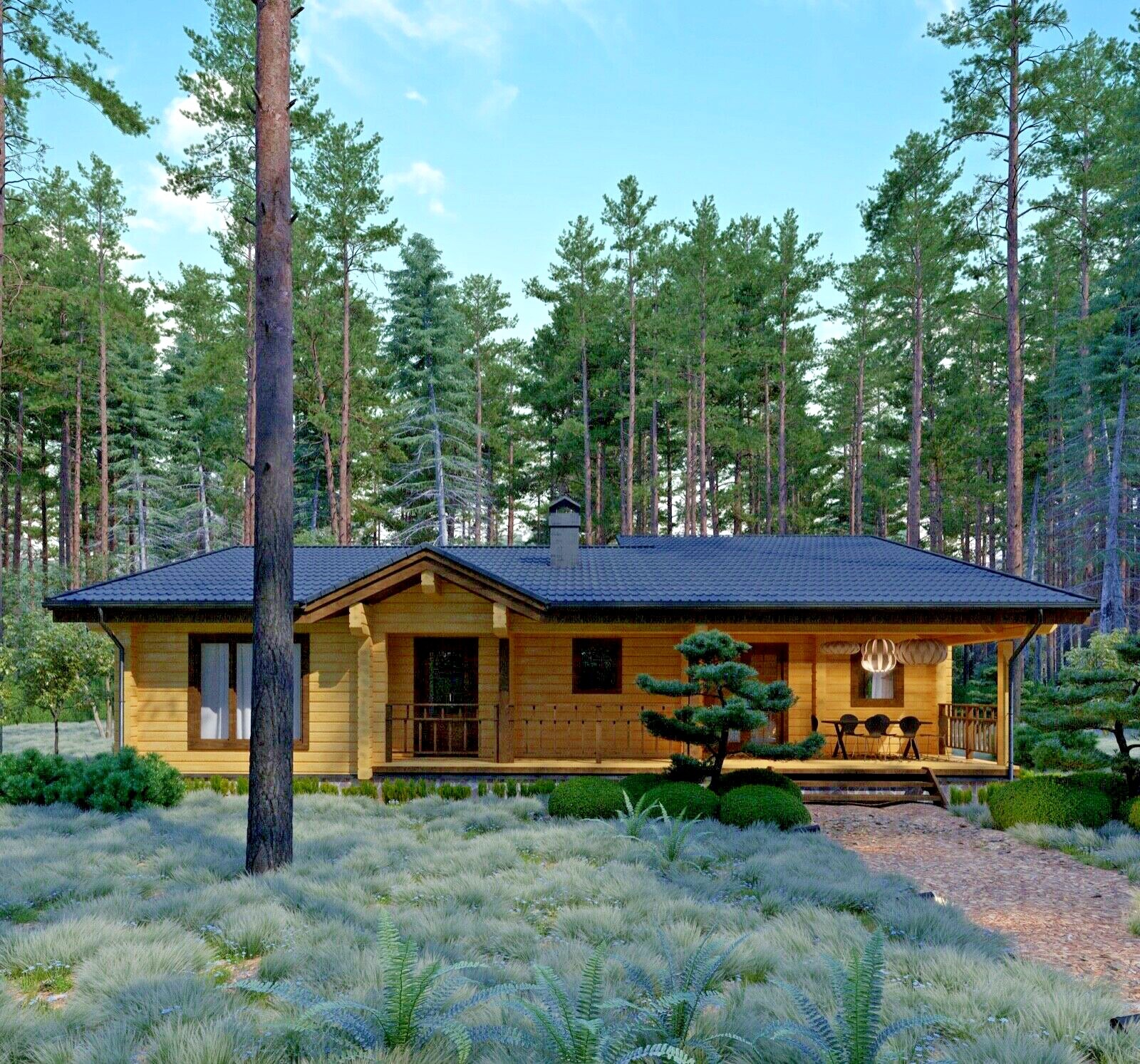 1730 sq.ft LOG HOUSE KIT LH-161 ECO FRIENDLY WOOD PREFAB DIY BUILDING CABIN HOME