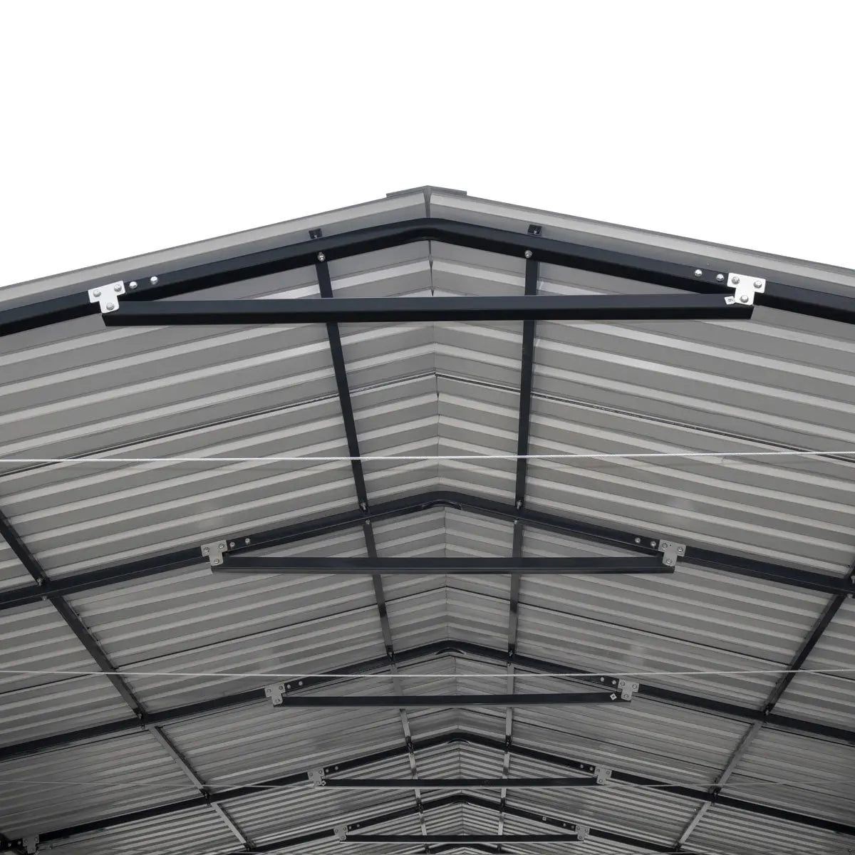 Steel Shed Carport 20×20 Feet 400 SqFt 10ft Open Sidewalls 27GA Panels