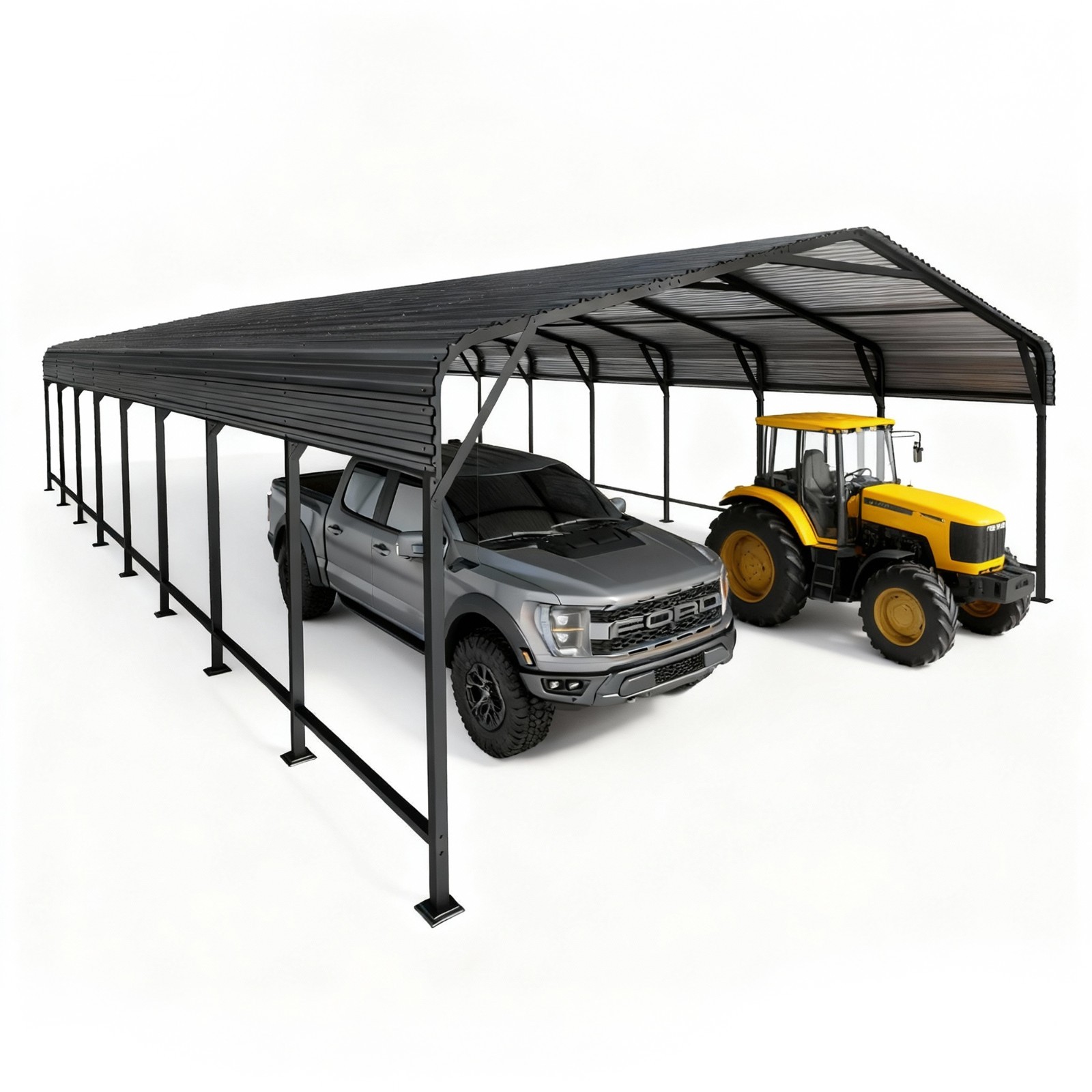 PABIMIA 20×40 FT Heavy-Duty Metal Carport, Outdoor Galvanized Steel Shelter