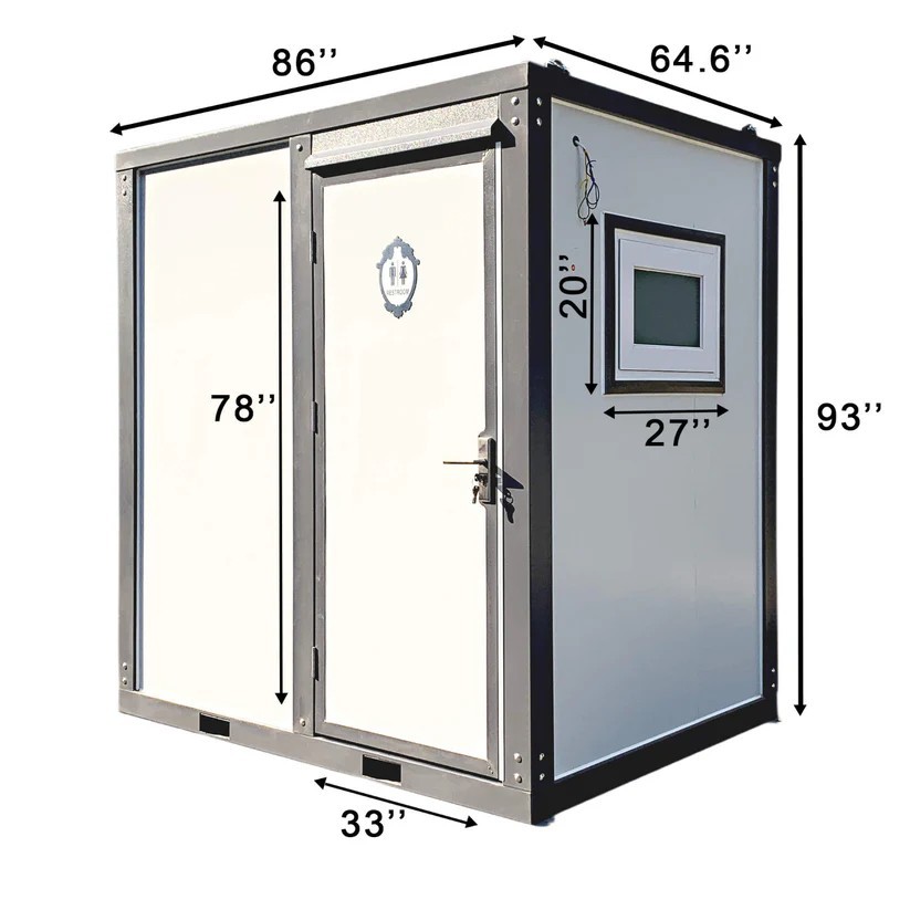 Chery Private Toilet Stalls w/ Shower Curtain Mobile Toilet Portable Restrooms