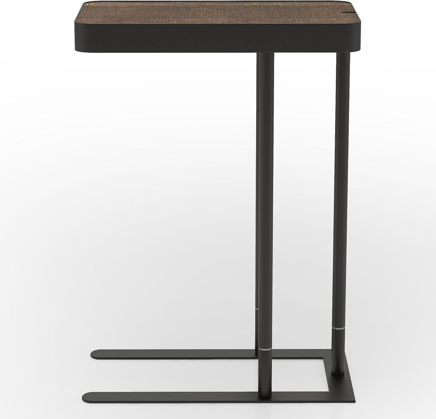 Soren Industrial 20 In. Metal C-Shaped Height Adjustable Side Table with Hidden
