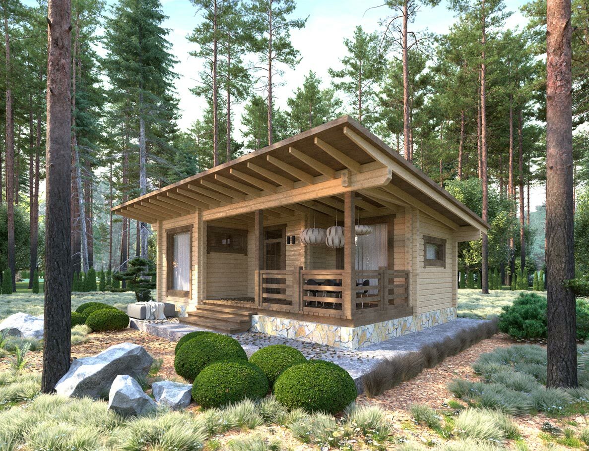 LOG HOUSE KIT #LH-50.9 ECO FRIENDLY WOOD PREFAB DIY BUILDING CABIN HOME MODULAR