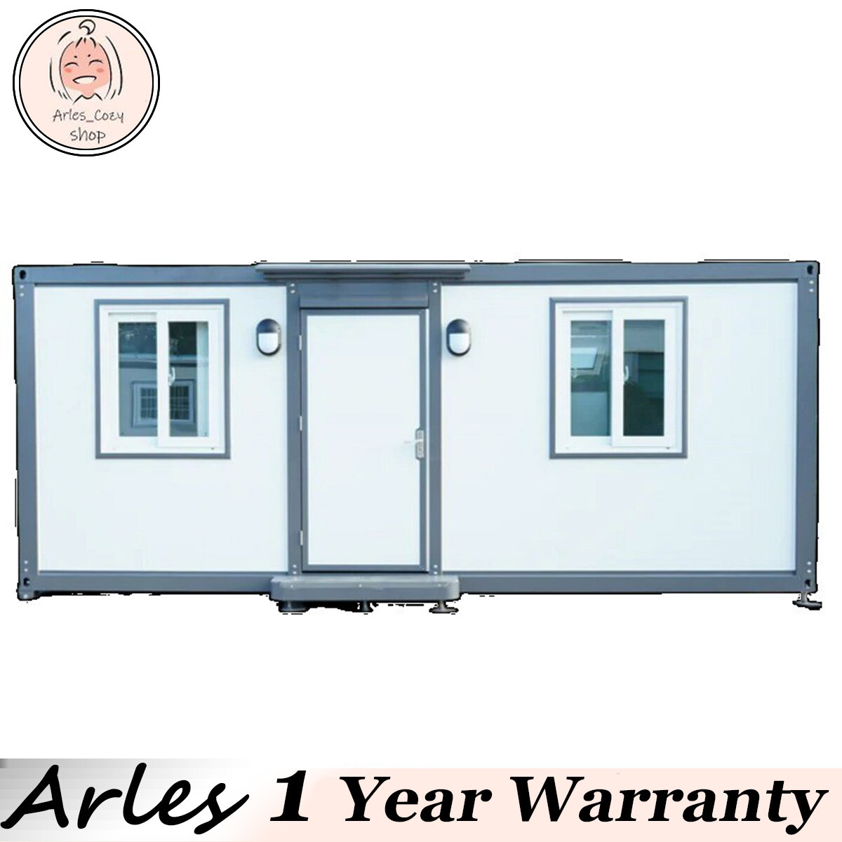 7ft x 20ft Portable Office with Bedroom Steel frame Lockable Entry Door
