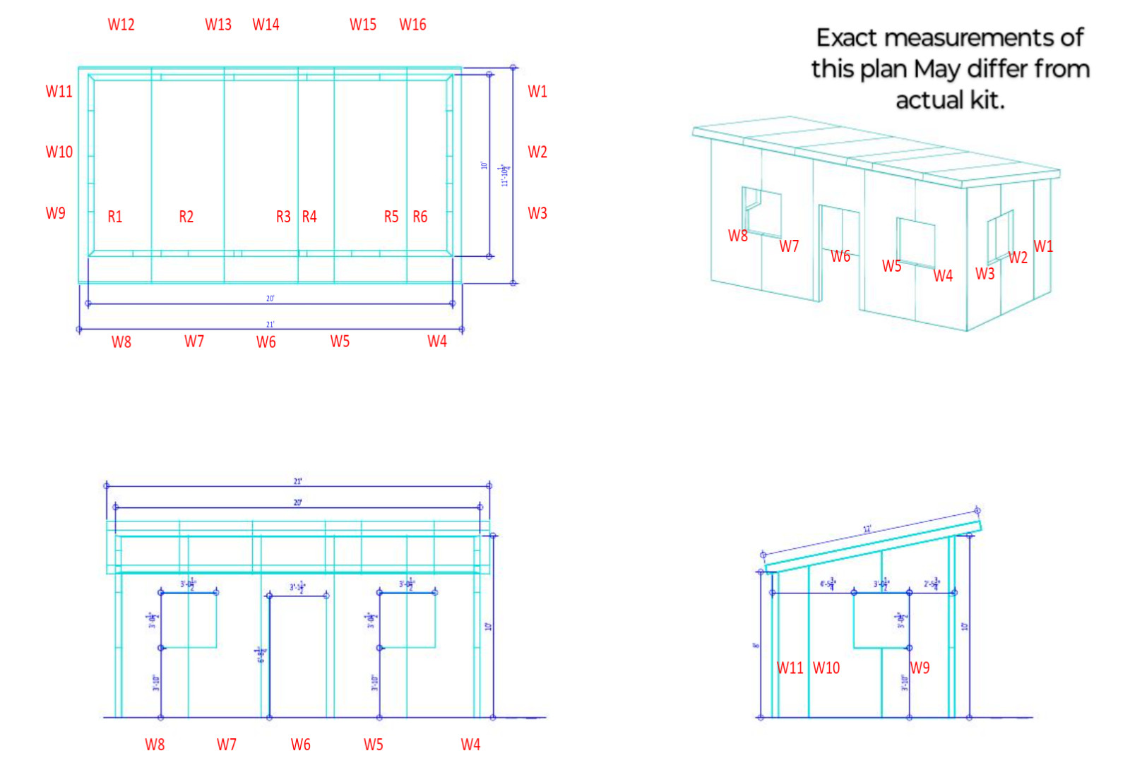 20’X12′ KIT TINY HOUSE SHELL / TINY HOME / OFFICE / ROOM / HOUSE KIT
