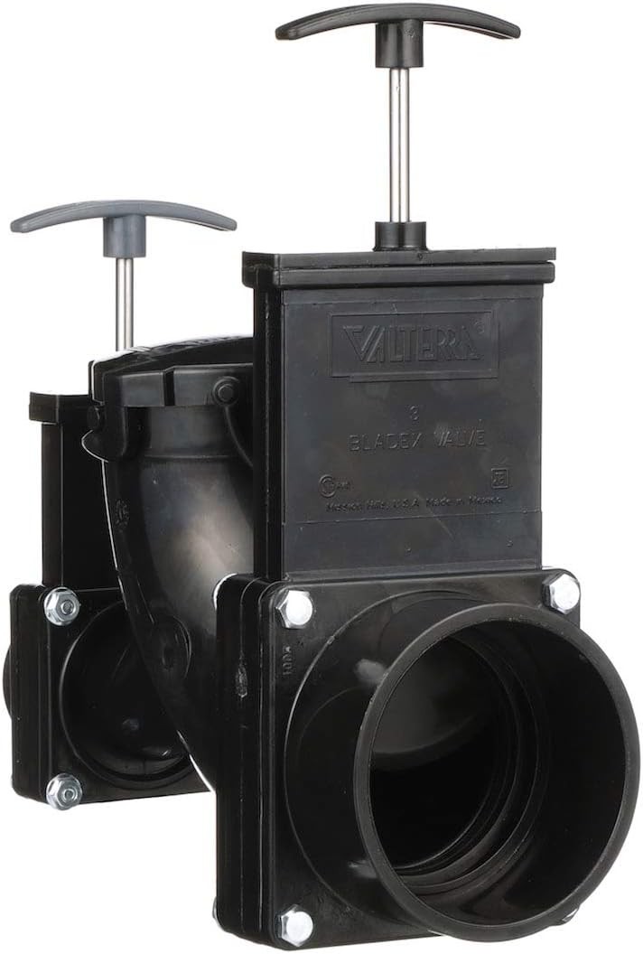 Double Rotating Waste Valve for RV, Campers, Trailer 3″ Hub x 1.5″ Hub x 3″ Cap