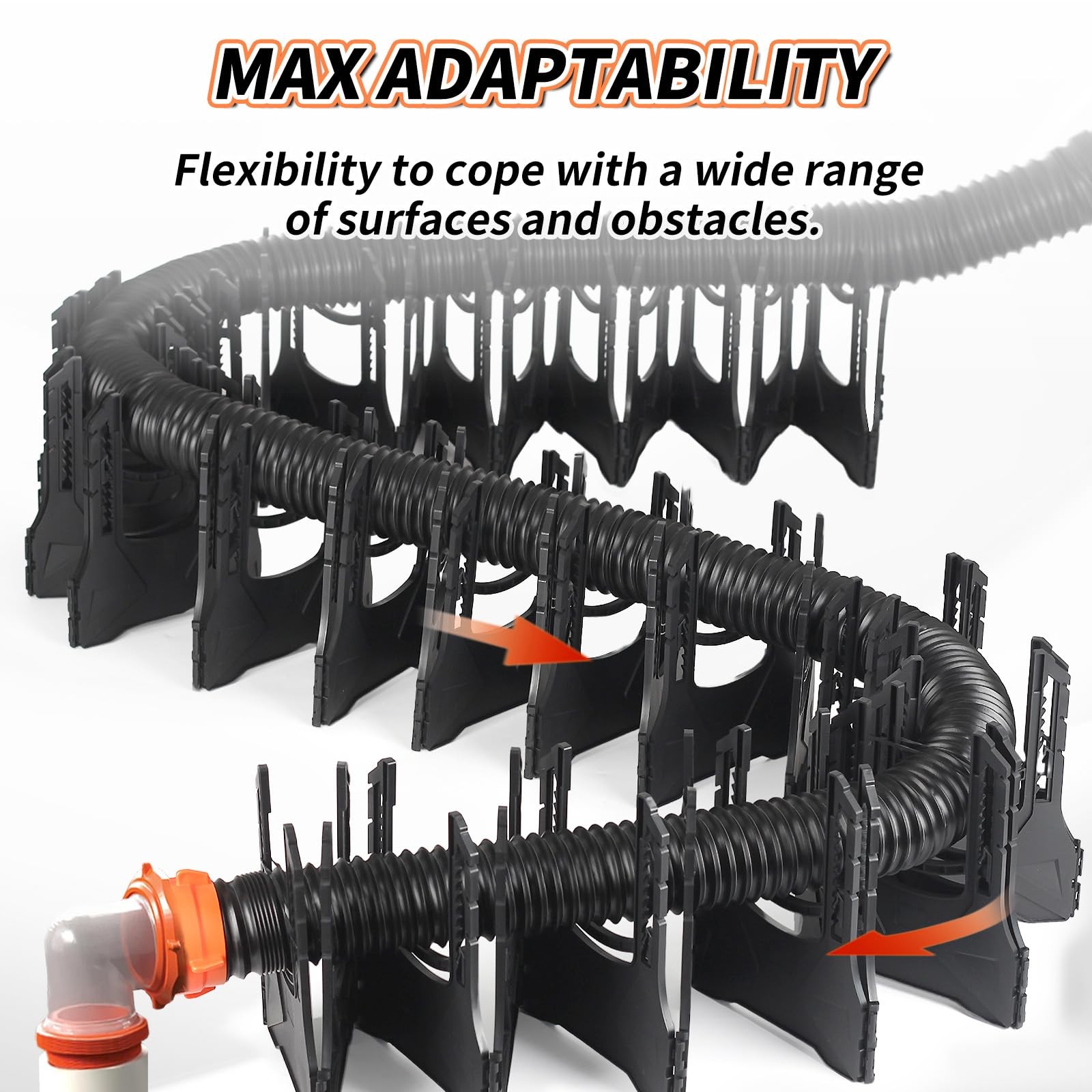 OULEME 30FT RV Sewer Hose Support, Black Tank Holder with 30FT,