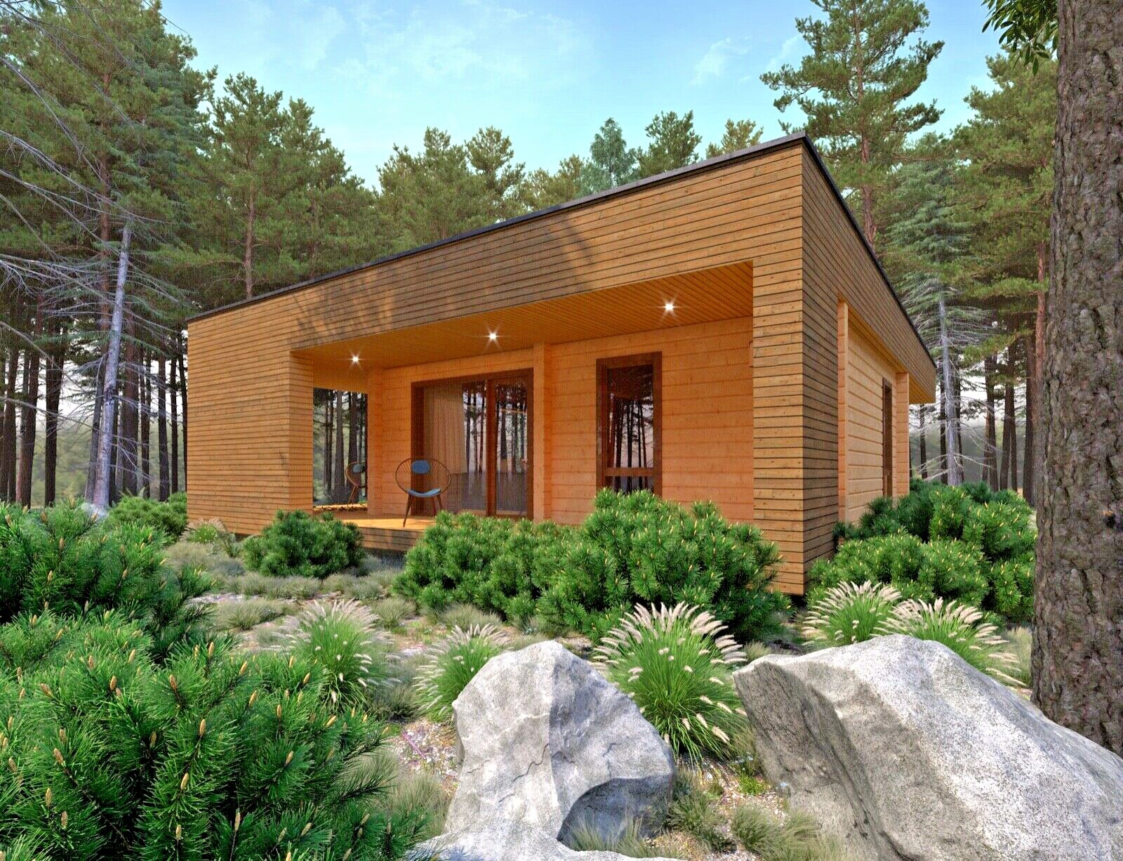 LOG HOUSE KIT #104 MAX ECO FRIENDLY WOOD PREFAB DIY BUILDING CABIN HOME MODULAR
