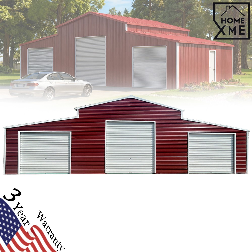 42x30x13ft Metal Garage Shed Outdoor Storage Heavy Duty Galvanized Steel Barn