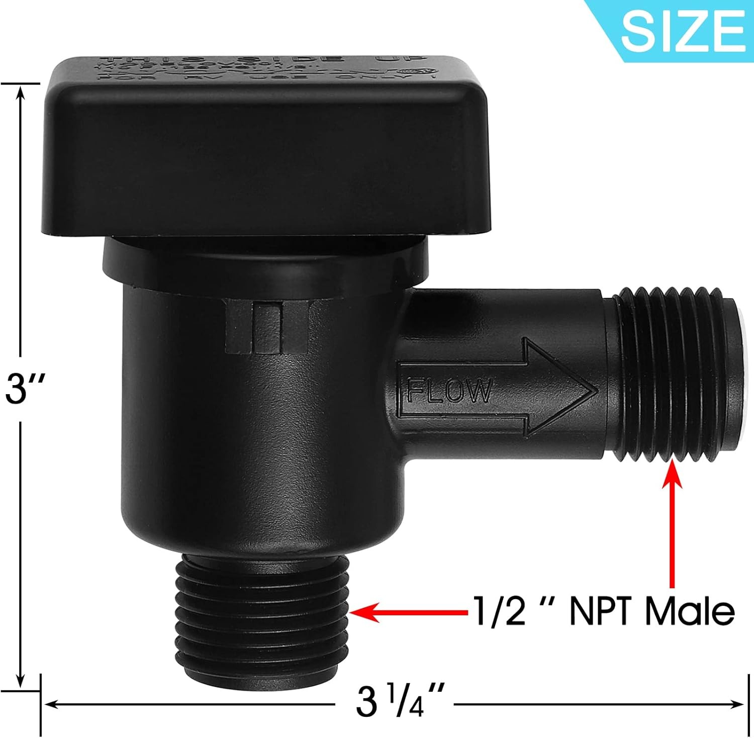 RV Vacuum Breaker Check Valve,Camper Black Tank Flush