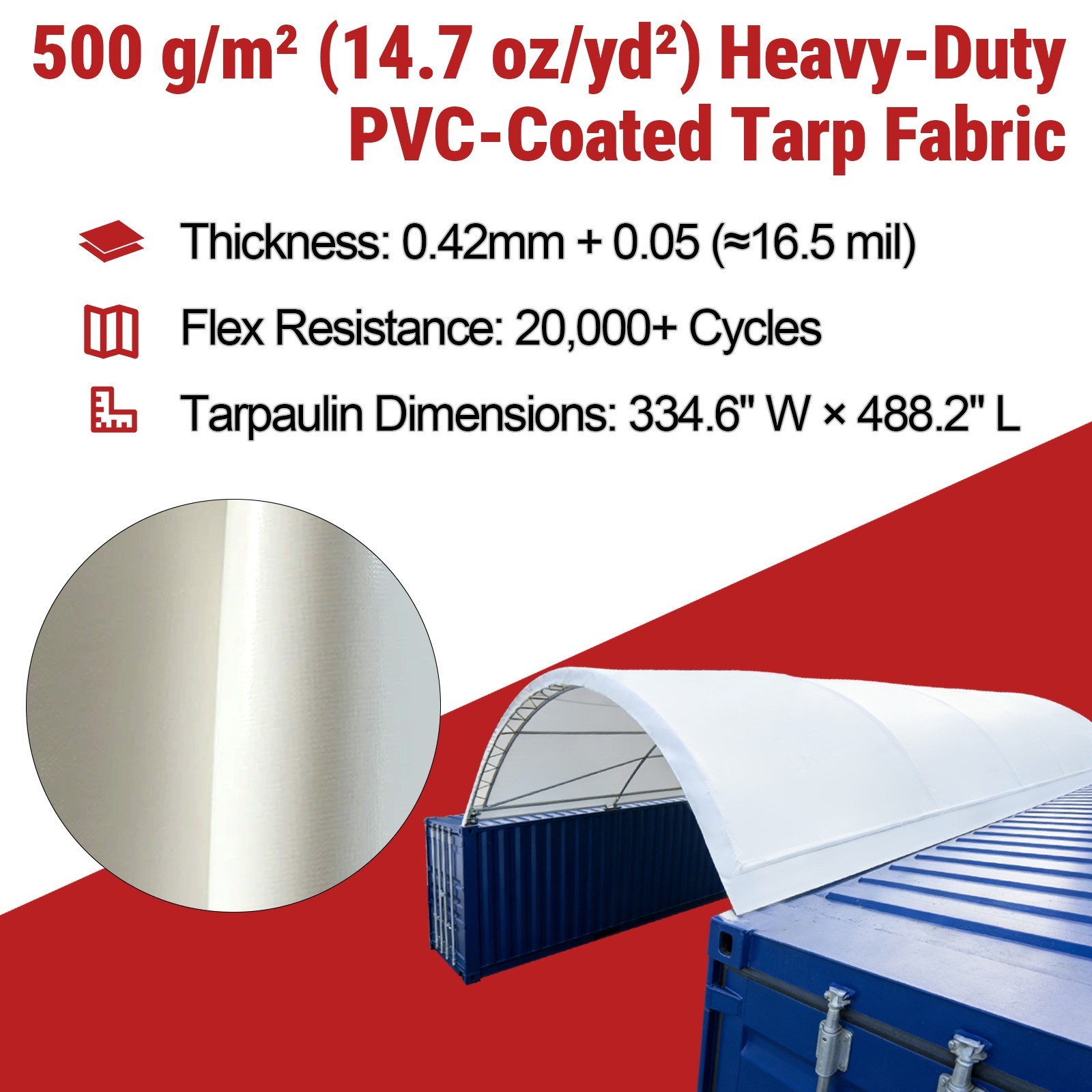 40x20x6.5FT Single Truss Heavy Duty PVC Fabric Container Shelter Canopy Building