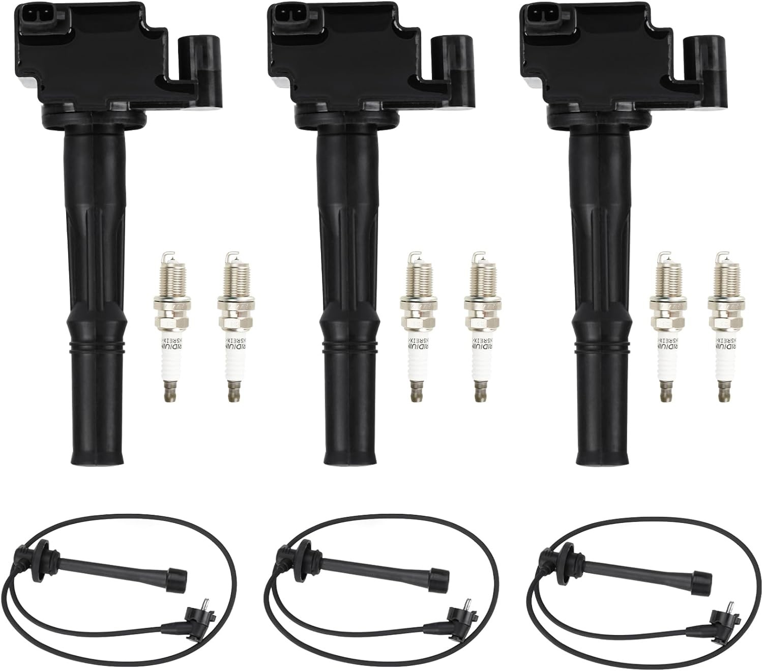 Ignition Coil Pack + Iridium Spark Plugs w/Ignition Wire for 1996-2002 Toyota…