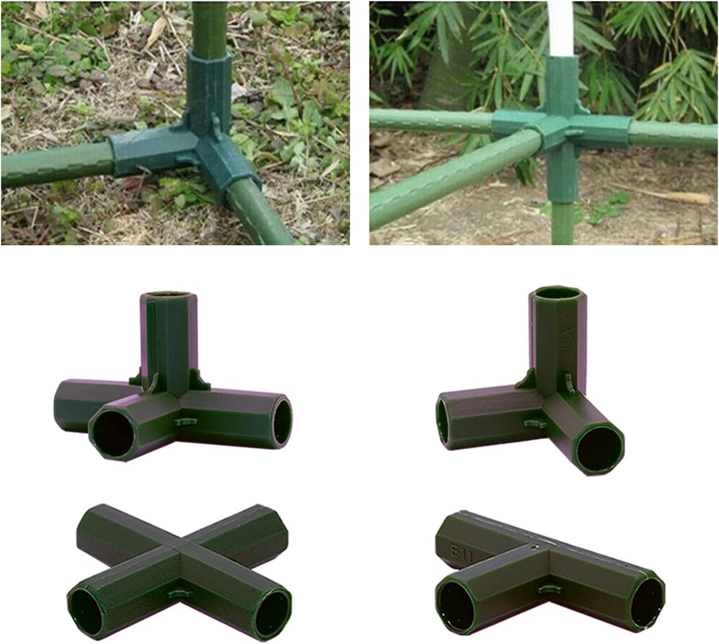 16PC Heavy Duty Greenhouse Frame Connectors for Grape Trellis & Gardening