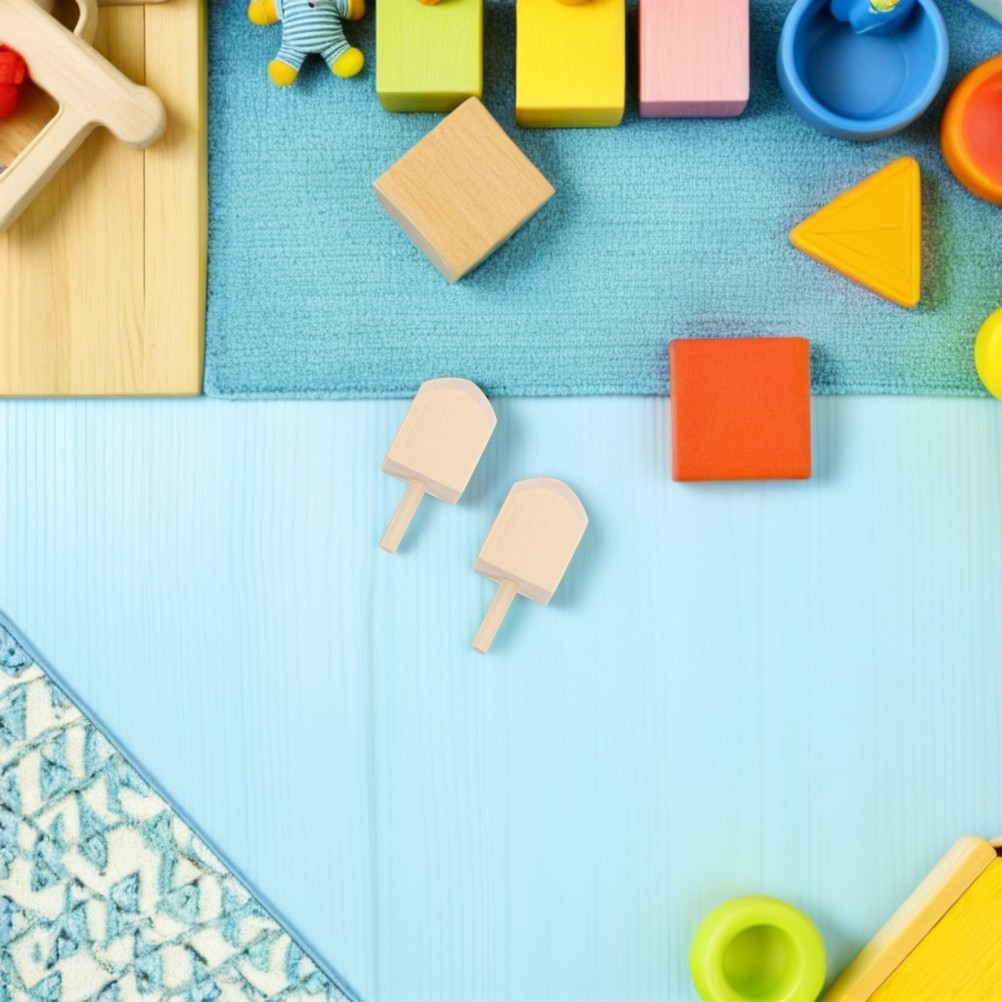 15 Pcs Unfinished Wood Pieces Craft Tops Blank Dreidels Toy Hanukkah Spinning
