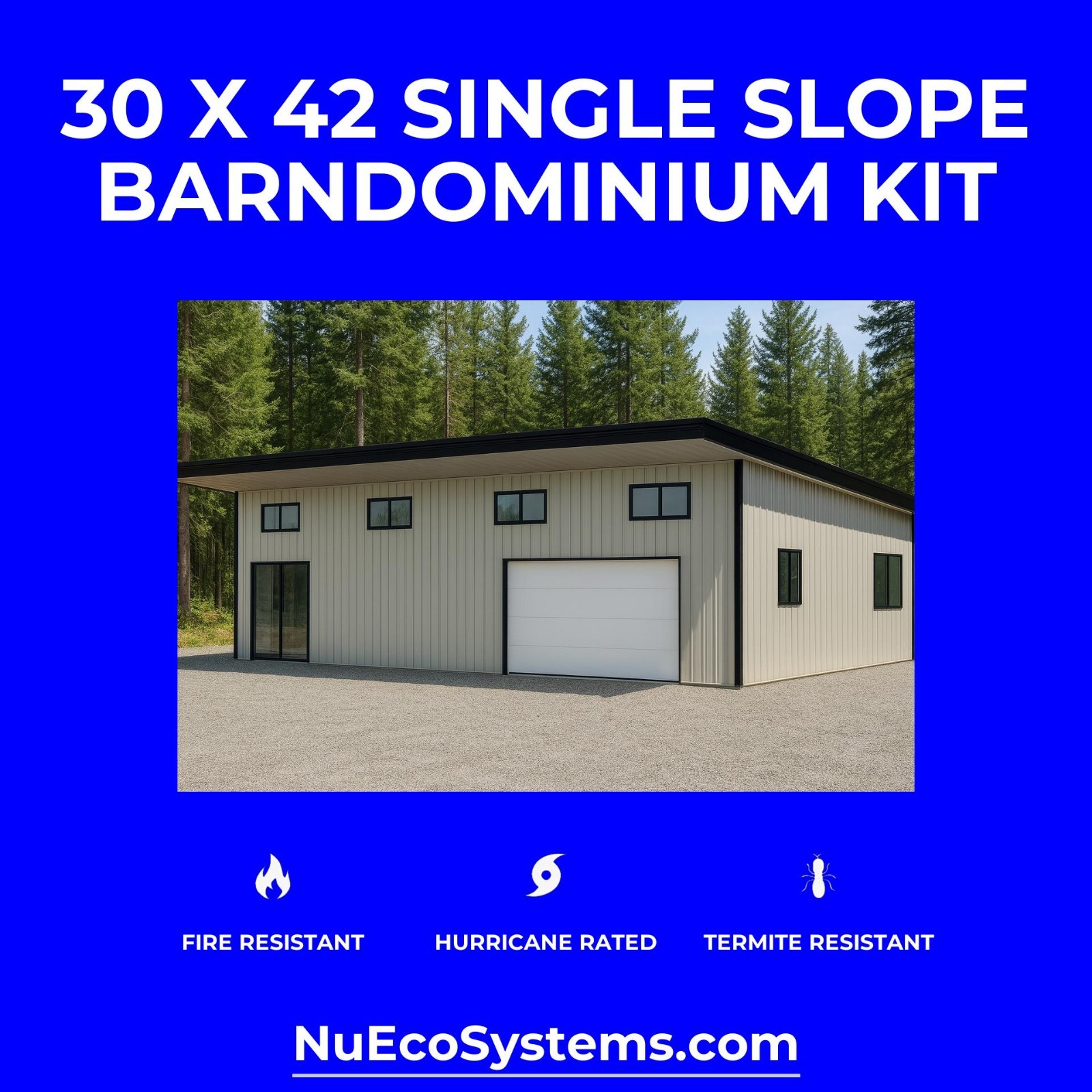 46 X 50 FLORIDA HURRICANE RATED Barn Style Barndominium Kit