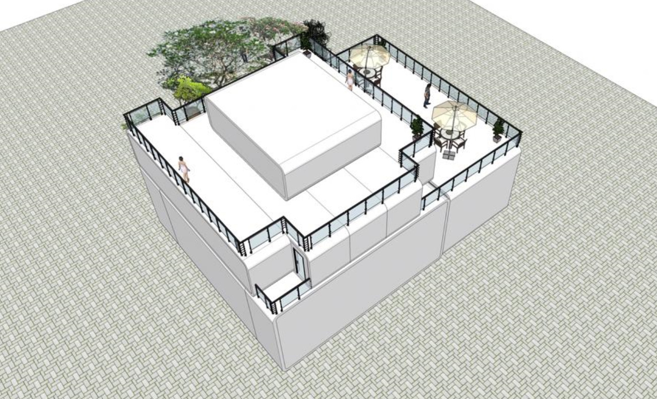 Contemporary Airplane Hanger and Home
