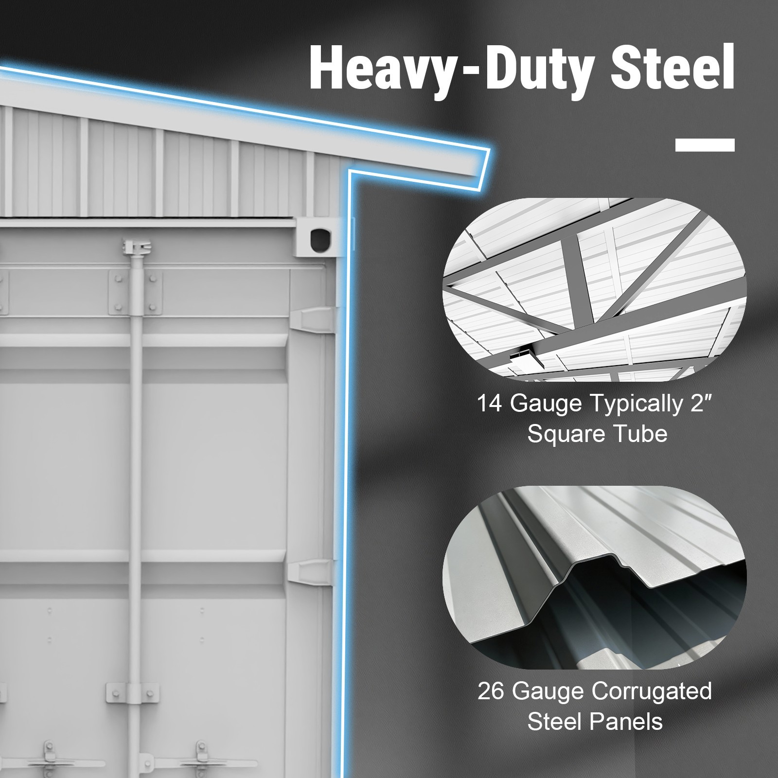 40’x36′ Shipping Container Roof Kit Heavy Duty Steel Shelter No Containers KJ
