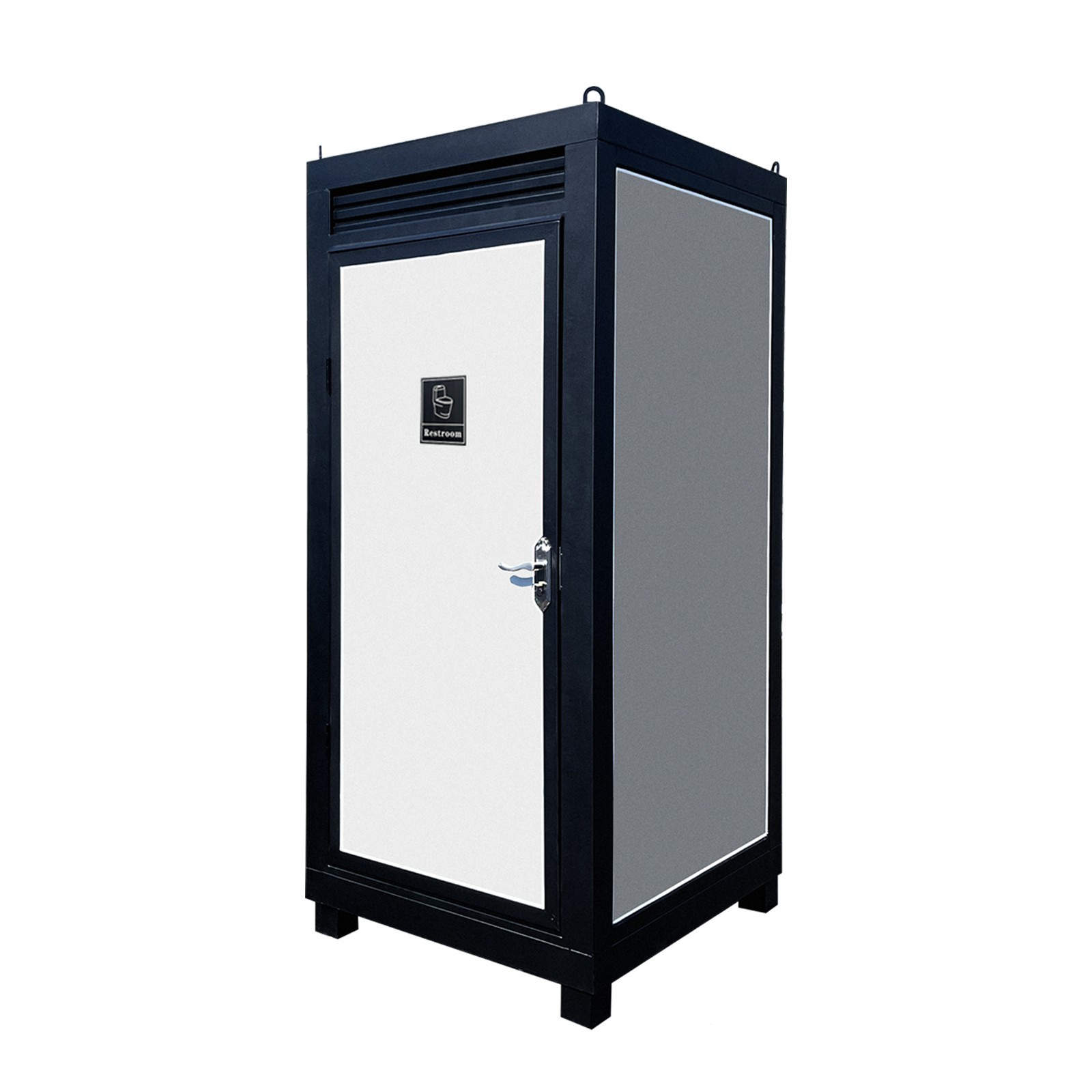 Portable Outdoor Toilet Cabin Mobile Restroom Single Stall with Sink & Vent Fan