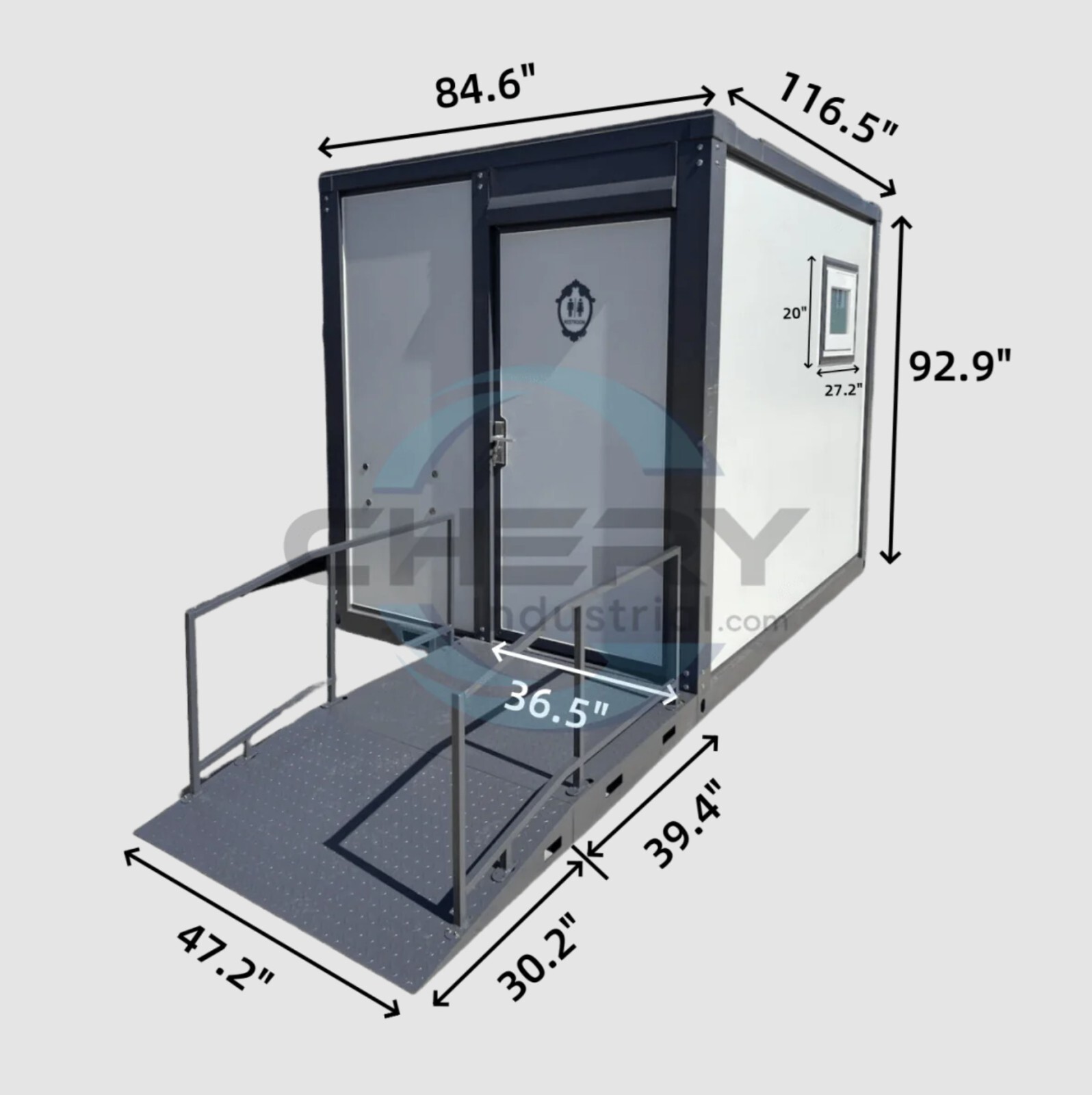 Jumbo 7x10ft Portable Toilet Bathroom HD Steel Restroom Wheelchair Change Room
