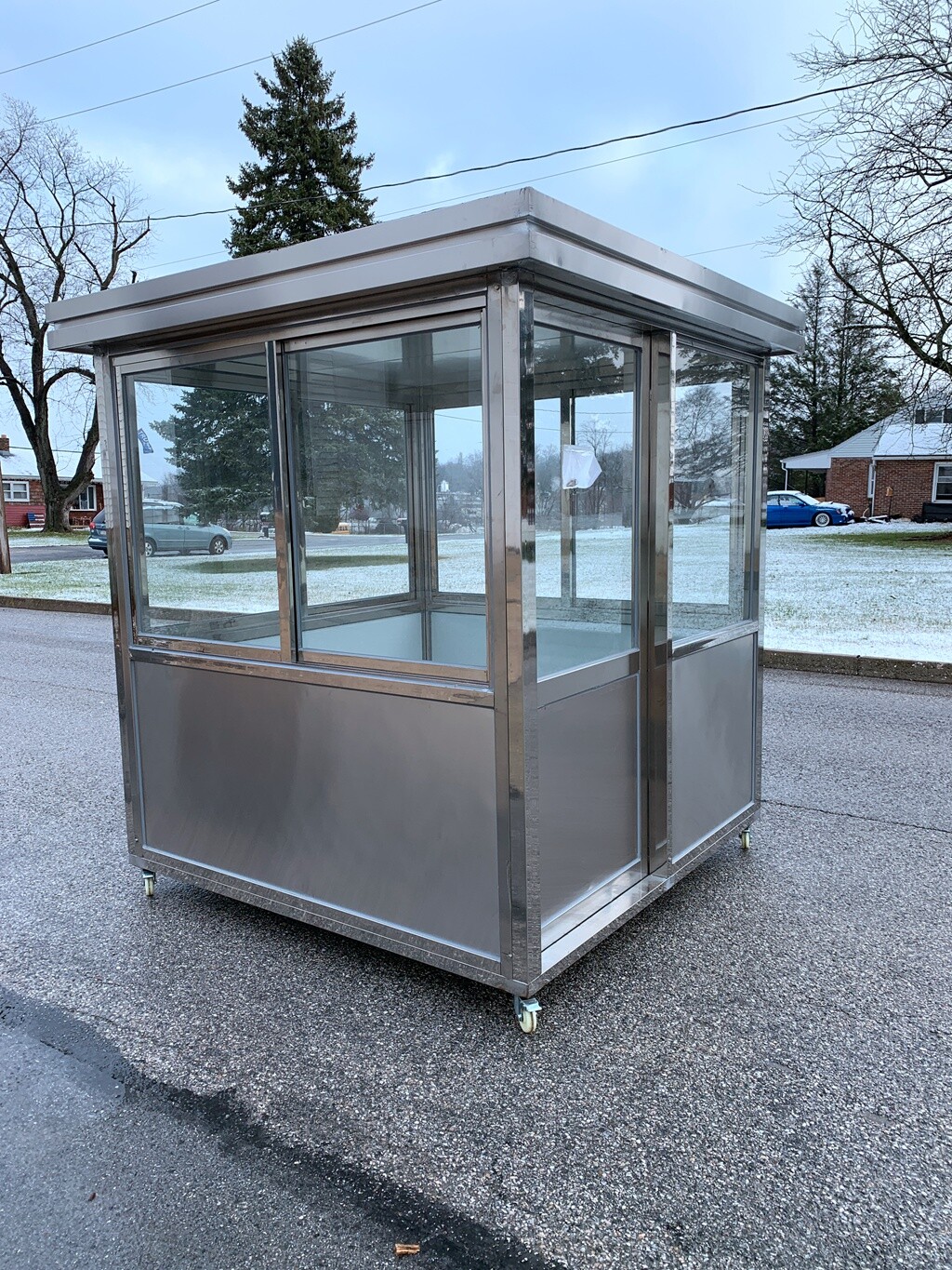 Stainless Steel Guard Shack Ticket Booth parking lot Portable Office 6.5×6.5ft