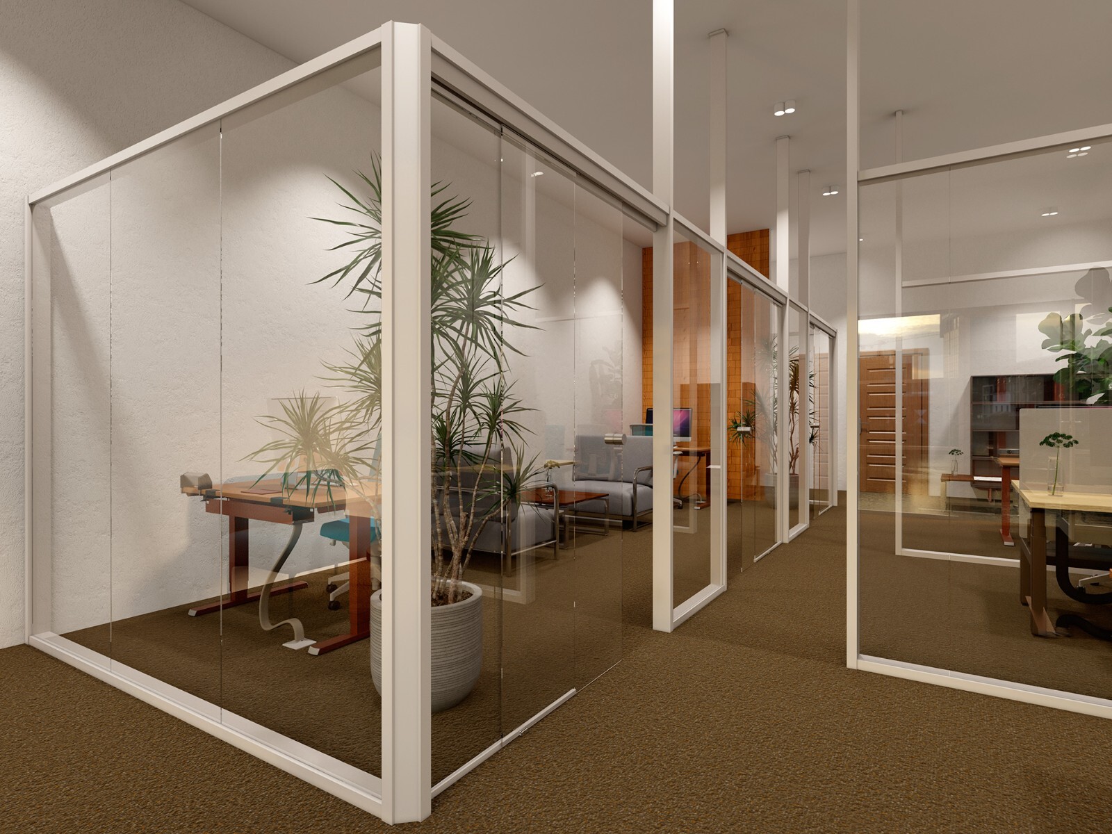 CGP Single-Slide Door System, Glass Aluminum 2-Wall 10’x7’x8′, Clear Anodized