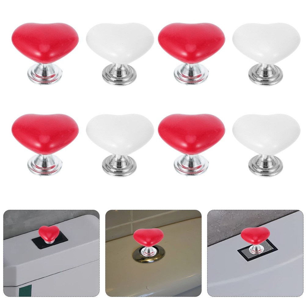 20 PCS Toilet Tank Parts Flush Button Pusher Helper Heart Shaped
