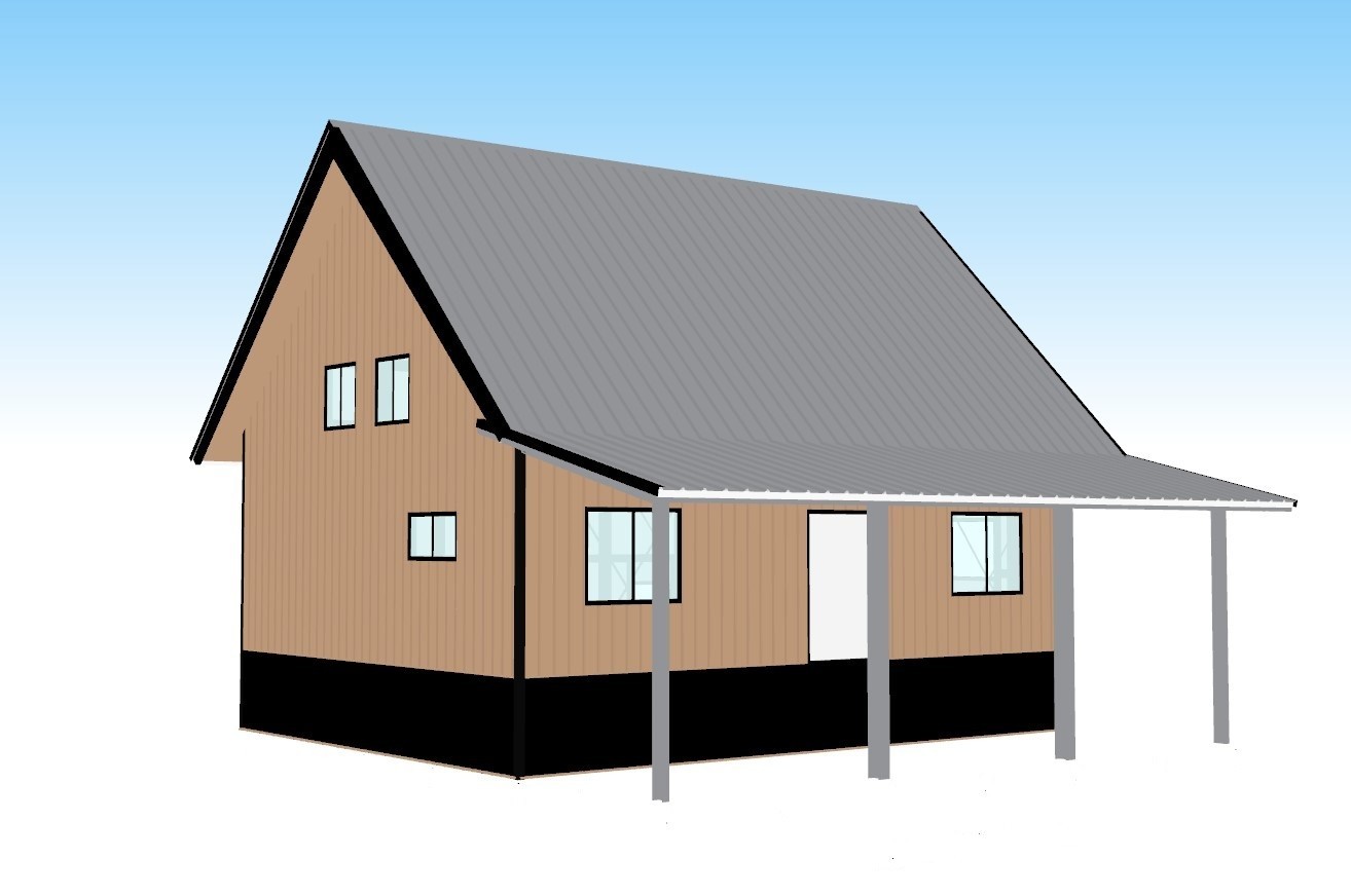 U.S. Made Fire Resistant 26 X 34 Cabin, Barndominium or Steel Home Kit